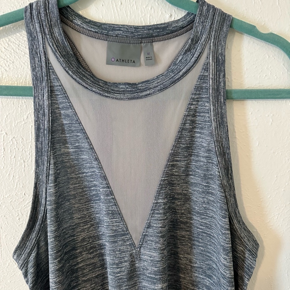 Athleta grey and mesh racerback tank top - Picture 4 of 8